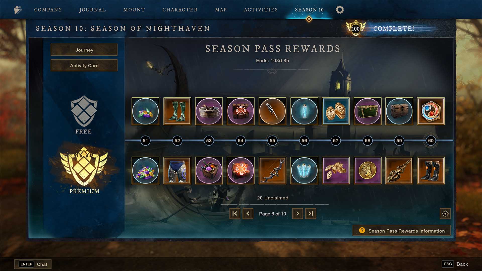 new world season 10 season pass rewards 60